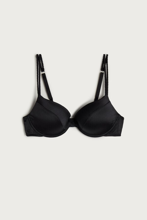 Sujetador Intimissimi Bellissima Silk Push-Up Mujer Negras | WKLZU0758