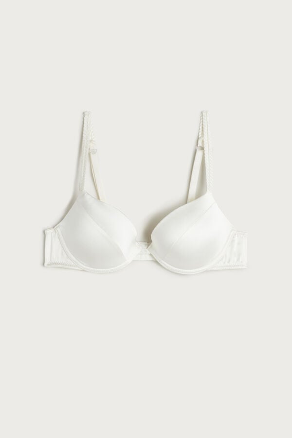 Sujetador Intimissimi Bellissima Silk Push-Up Mujer Blancas | HPNRO6837