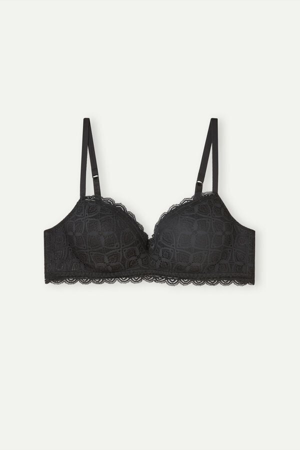 Sujetador Intimissimi Claudia Balconette Lace Mujer Negras | YZKHV1046