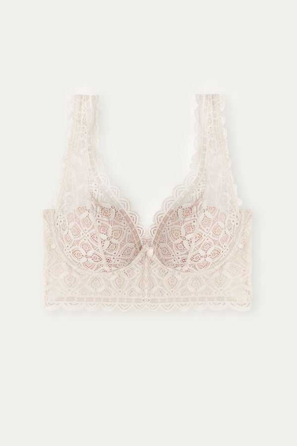 Sujetador Intimissimi Eleonora Balconette Lace Mujer Creme Rosas | ZMWKB6215