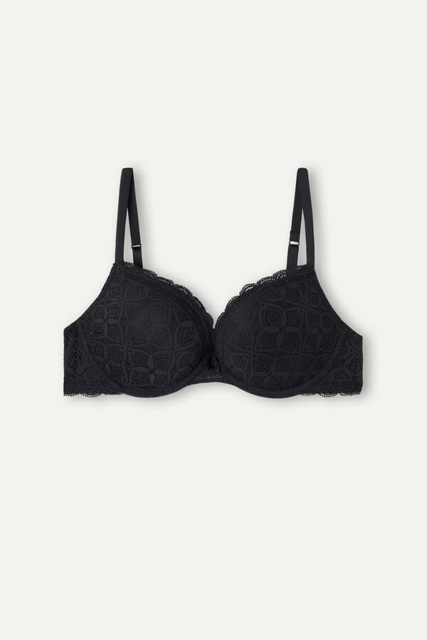 Sujetador Intimissimi Elettra Super Push-Up Lace Mujer Negras | ENGUA6897