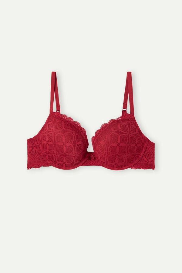 Sujetador Intimissimi Elettra Super Push-Up Lace Mujer Rojas | UXYEQ7653