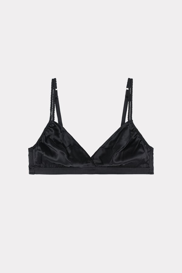 Sujetador Intimissimi Emma Refined Everydaylette Triangle Silk Mujer Negras | SNYKU7214