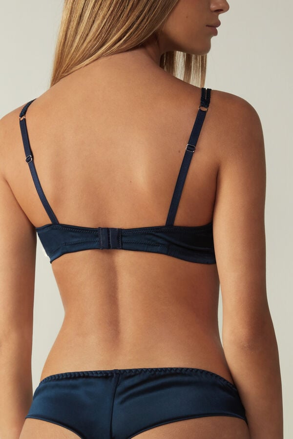 Sujetador Intimissimi Emma Refined Everydaylette Triangle Silk Mujer Azules | CIBFV1046