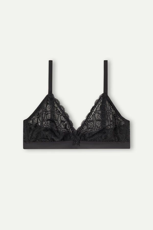 Sujetador Intimissimi Emma Triangle Lace Mujer Negras | IYJKQ4012