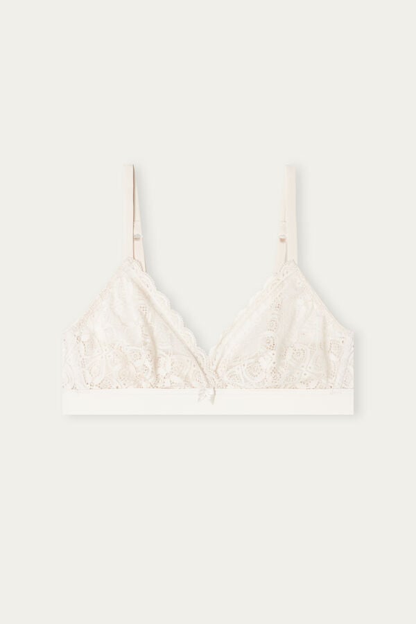 Sujetador Intimissimi Emma Triangle Lace Mujer Creme Rosas | ZTBQF8975