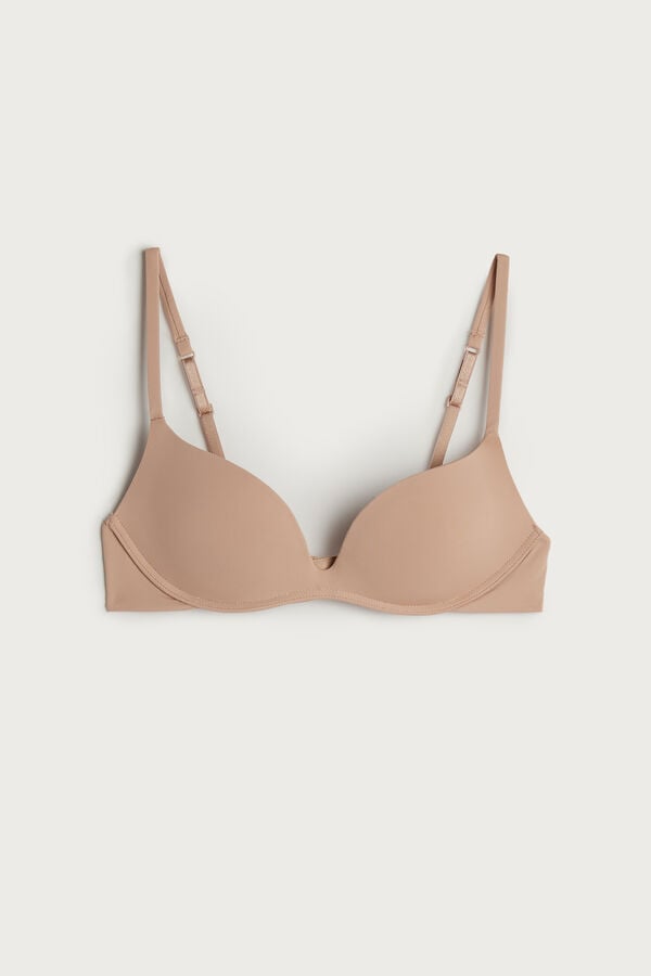 Sujetador Intimissimi Gioia B Cup Microfiber Super Push-Up Mujer Naranjas Beige | MRFXY3157