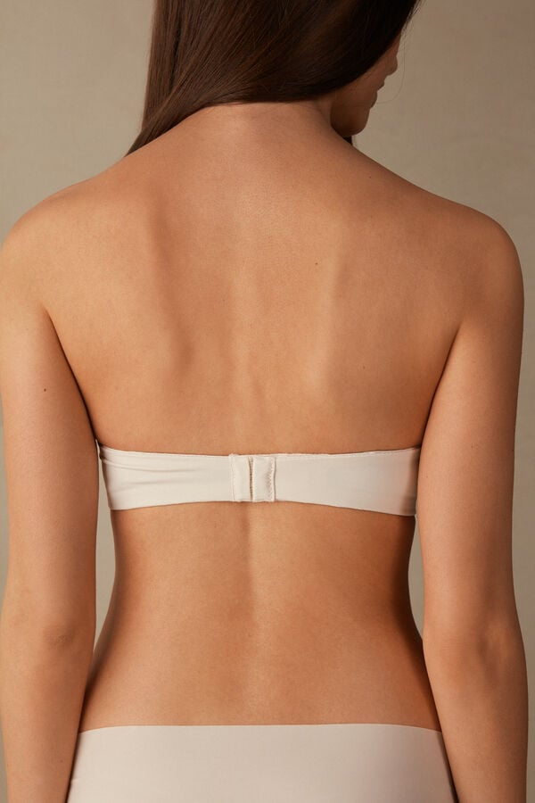 Sujetador Intimissimi Gioia Bandeau Mujer Creme Rosas | MPTFU8657