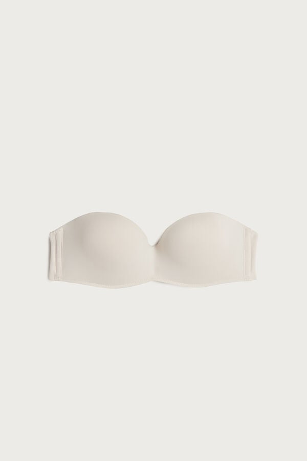 Sujetador Intimissimi Gioia Bandeau Mujer Creme Rosas | MPTFU8657