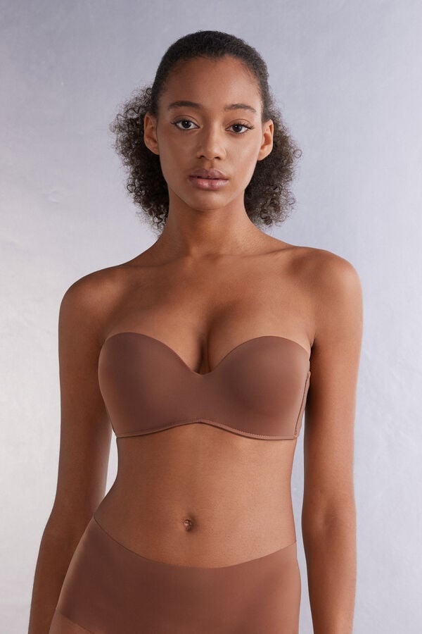 Sujetador Intimissimi Gioia Bandeau Mujer Beige Oscuro | NSCVR9876