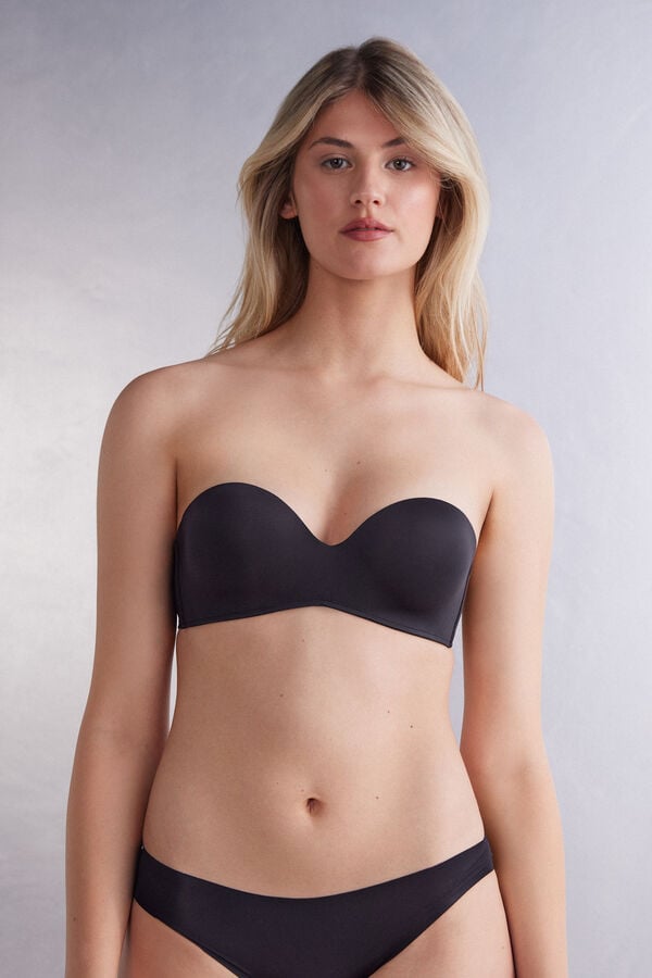 Sujetador Intimissimi Gioia Bandeau Ultralight Microfiber Mujer Negras | PUQXR1762