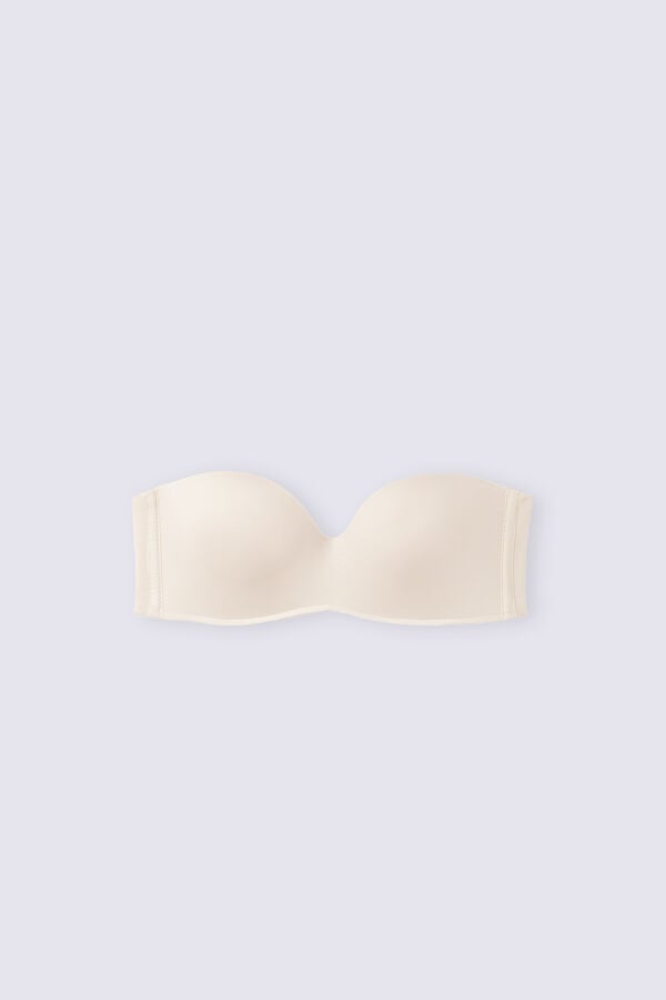 Sujetador Intimissimi Gioia Bandeau Ultralight Microfiber Mujer Creme Rosas | IXLRM3120