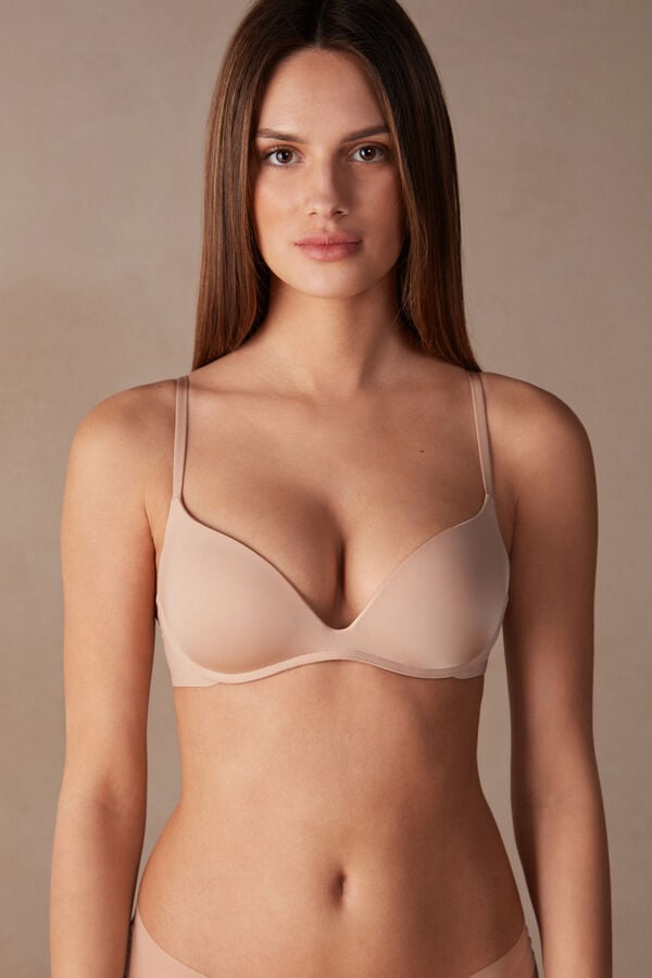 Sujetador Intimissimi Gioia Push-Up Ultralight Microfiber Mujer Naranjas Beige | JRKMI2739