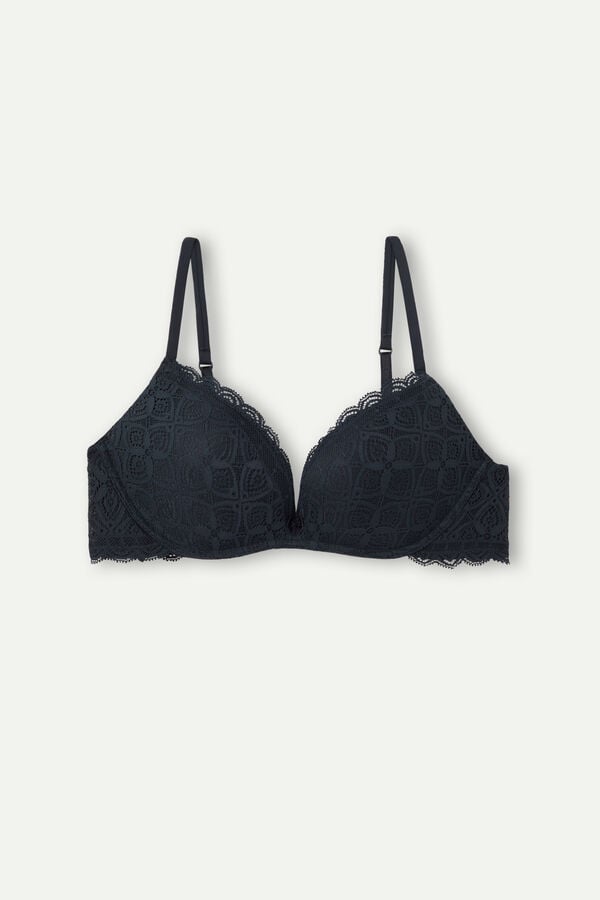 Sujetador Intimissimi Gioia Super Push-Up Lace Mujer Negras | MRLHZ4573