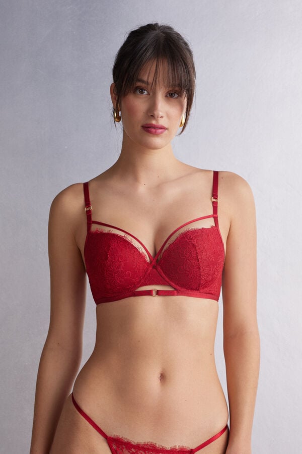 Sujetador Intimissimi Intricate Surface Elettra Push-Up Mujer Rojas | YDBZM0871