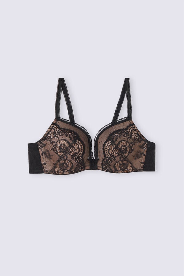 Sujetador Intimissimi Lace Never Gets Old Monica Push-Up Mujer Negras | UPXMZ6348