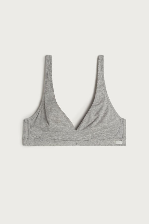 Sujetador Intimissimi Lara Cotton Triangle Mujer Gris Claro | VEDZQ8076