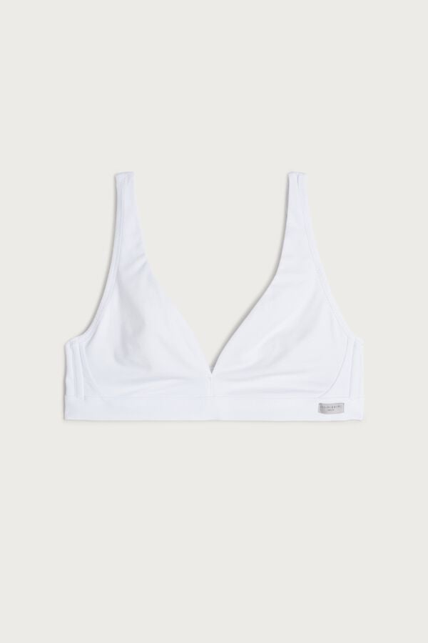 Sujetador Intimissimi Lara Cotton Triangle Mujer Blancas | JDNKF5489