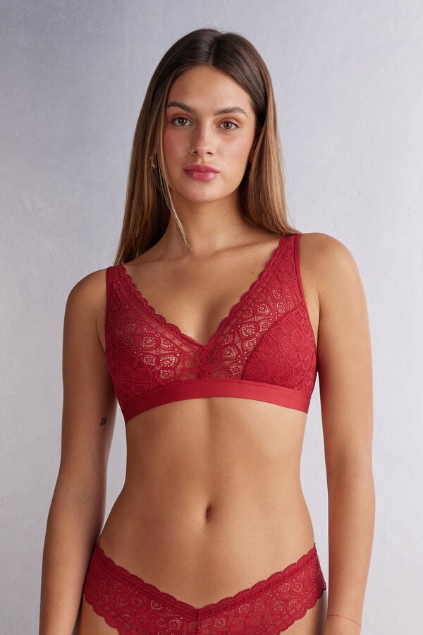 Sujetador Intimissimi Lara Triangle Lace Mujer Rojas | NDSFA4369