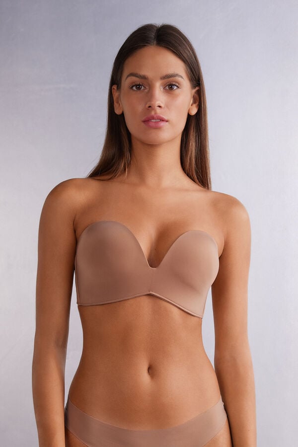 Sujetador Intimissimi Laura Bandeau Ultralight Microfiber Mujer Beige | ZFTVR2146