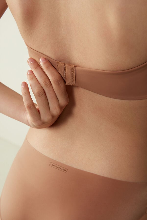 Sujetador Intimissimi Laura Microfiber Bandeau Mujer Beige | VGHYI4013