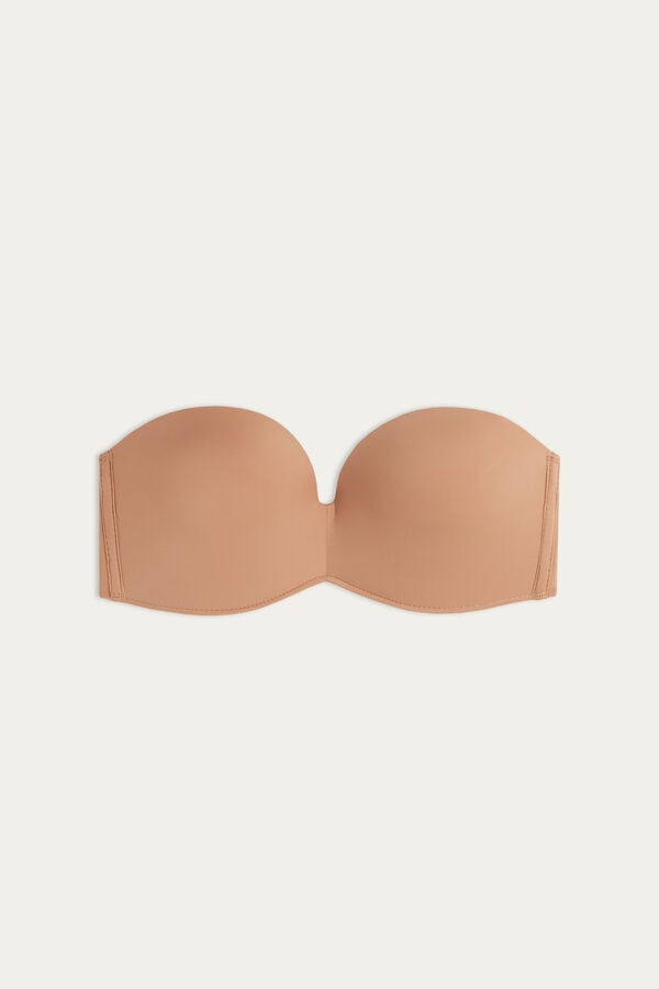 Sujetador Intimissimi Laura Microfiber Bandeau Mujer Beige | VGHYI4013