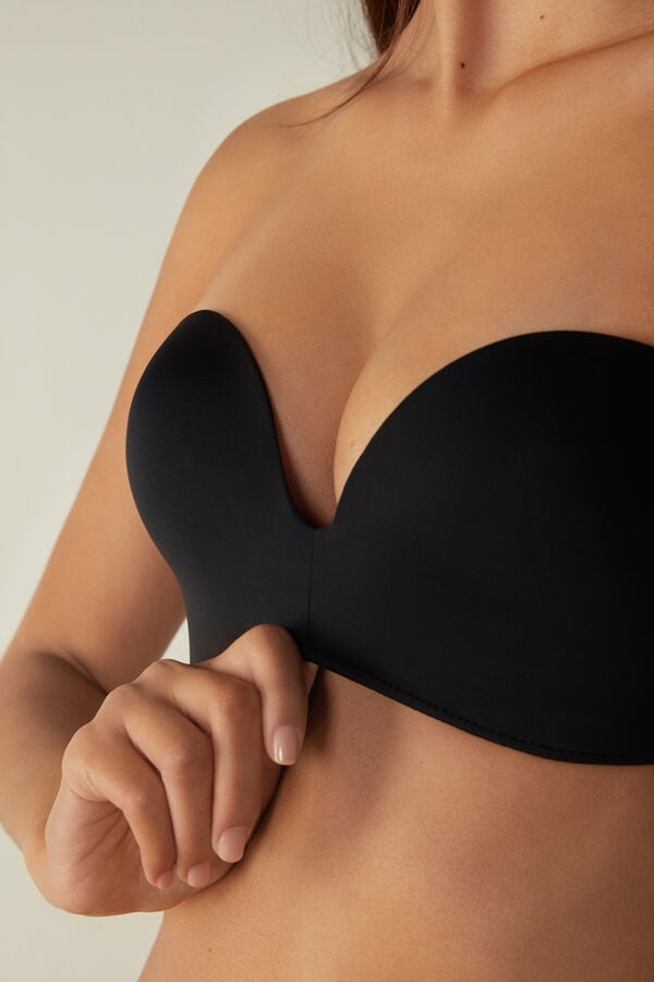 Sujetador Intimissimi Laura Microfiber Bandeau Mujer Negras | GQEAB1627