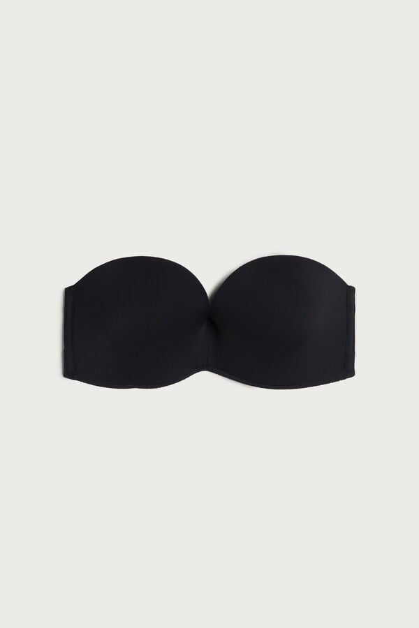 Sujetador Intimissimi Laura Microfiber Bandeau Mujer Negras | GQEAB1627