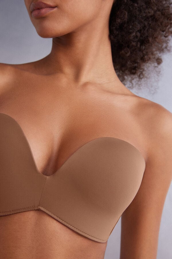 Sujetador Intimissimi Laura Microfiber Bandeau Mujer Beige Oscuro | ILYFP7398