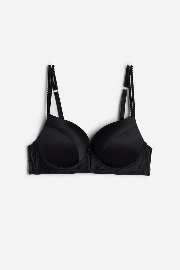 Sujetador Intimissimi Mia Silk Super Push-Up Mujer Negras | RFPIY1697