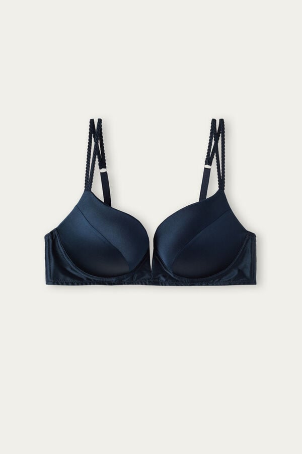 Sujetador Intimissimi Mia Silk Super Push-Up Mujer Azules | ROLBM3854