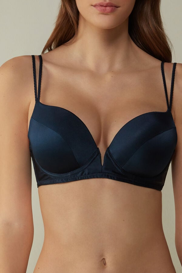 Sujetador Intimissimi Mia Silk Super Push-Up Mujer Azules | ROLBM3854