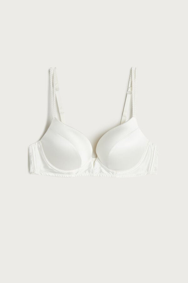 Sujetador Intimissimi Mia Silk Super Push-Up Mujer Blancas | HWRUJ9072