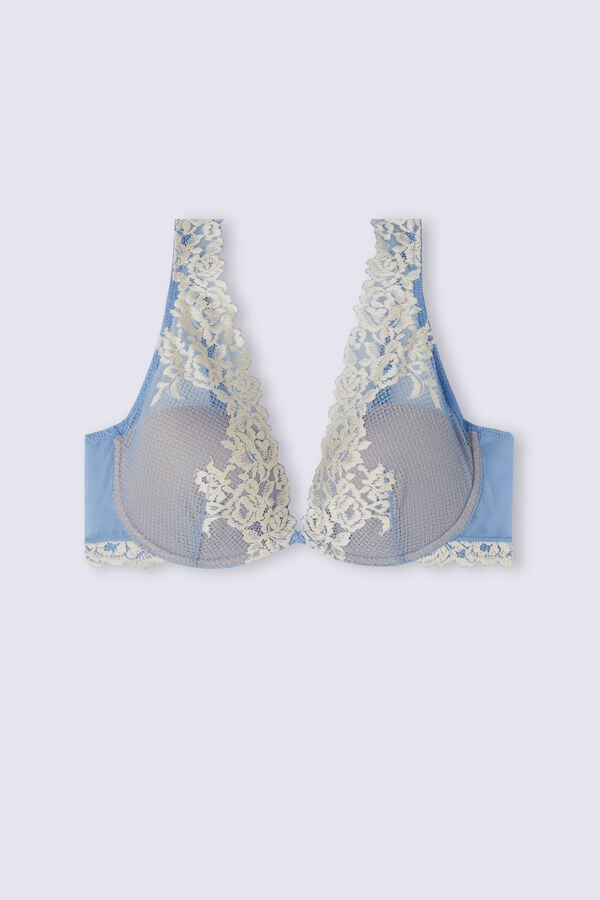 Sujetador Intimissimi Pretty Flowers Elena Balconette Mujer Azules Blancas | FNLDR1245