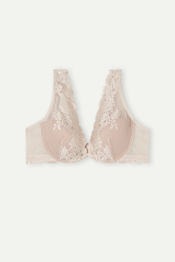 Sujetador Intimissimi Pretty Flowers Elena Balconette Mujer Creme Rosas | VPARI3594