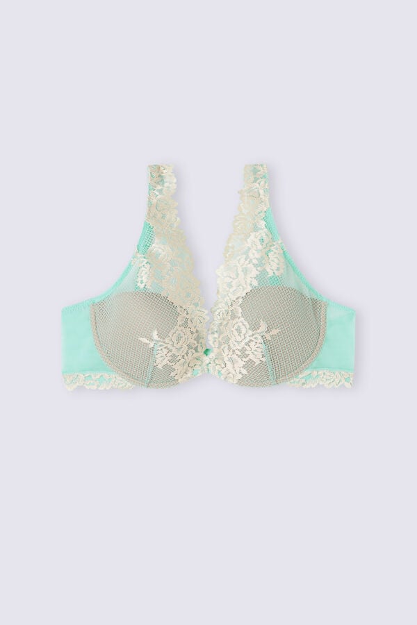 Sujetador Intimissimi Pretty Flowers Elena Balconette Mujer Verde Blancas | LQICX2394