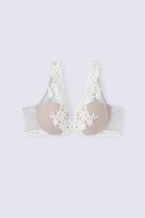 Sujetador Intimissimi Pretty Flowers Elena Balconette Mujer Gris | EDPMY4260