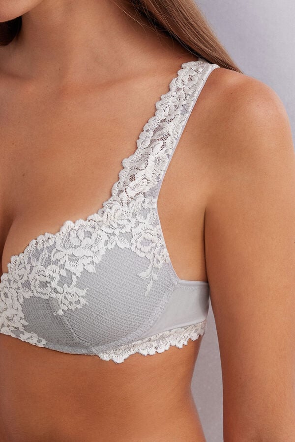 Sujetador Intimissimi Pretty Flowers Gioia Super Push-Up Mujer Gris | RYCLK3124