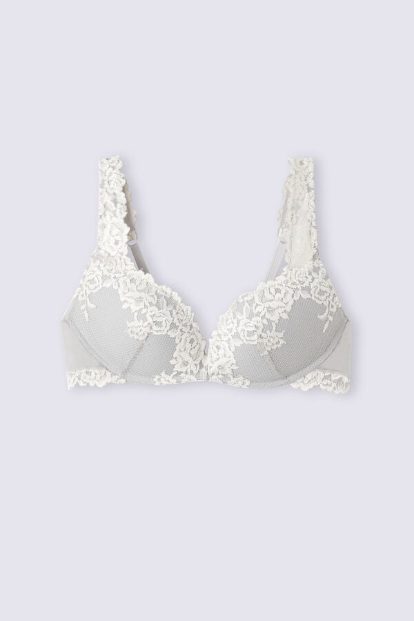 Sujetador Intimissimi Pretty Flowers Gioia Super Push-Up Mujer Gris | RYCLK3124