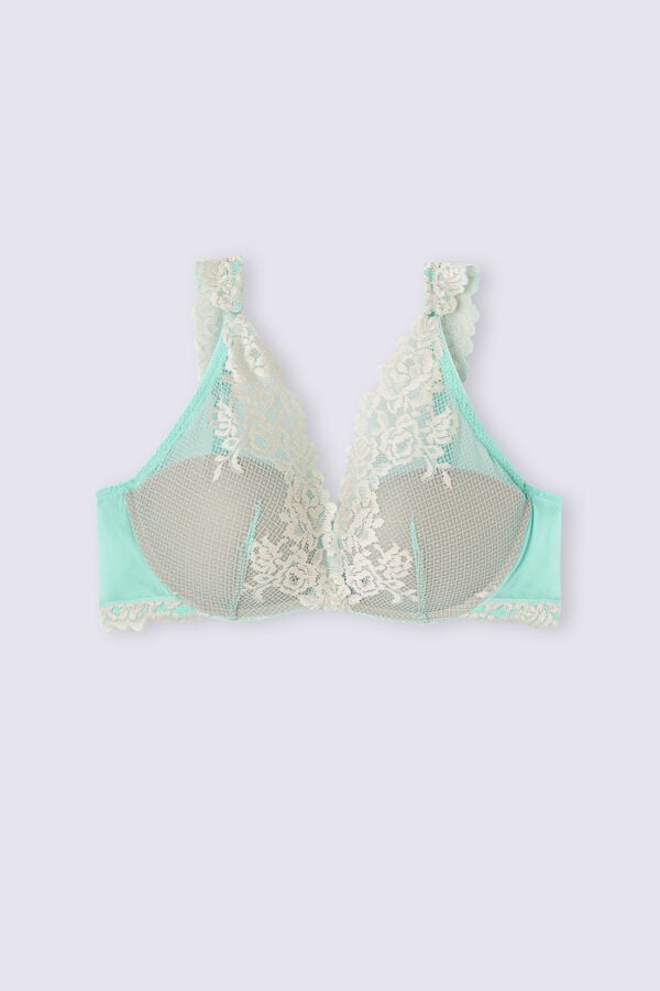 Sujetador Intimissimi Pretty Flowers Giorgia Balconette Mujer Verde Blancas | BRQIP6170