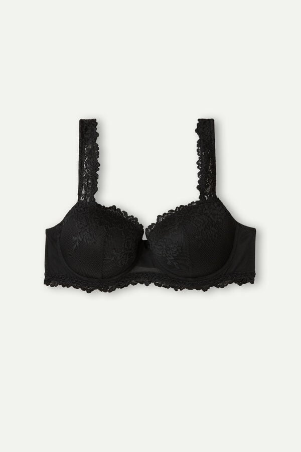 Sujetador Intimissimi Pretty Flowers Sofia Balconette Mujer Negras | ADZPX0312