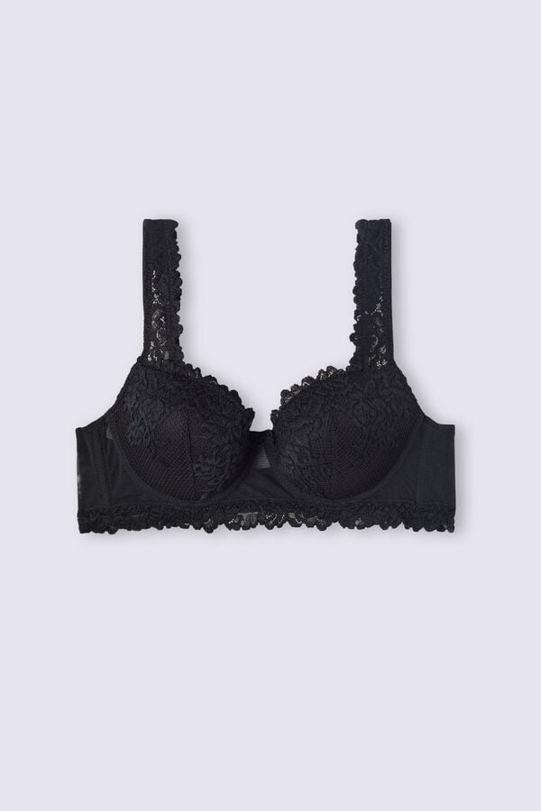 Sujetador Intimissimi Pretty Flowers Sofia Balconette Mujer Negras | LYODP9586