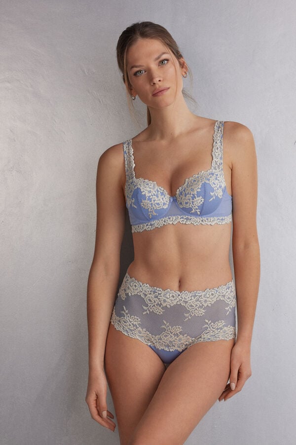 Sujetador Intimissimi Pretty Flowers Sofia Balconette Mujer Azules Blancas | HZGEU1354