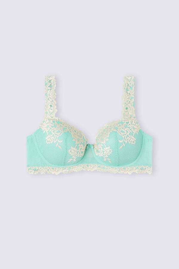 Sujetador Intimissimi Pretty Flowers Sofia Balconette Mujer Verde Blancas | WLIEG5160