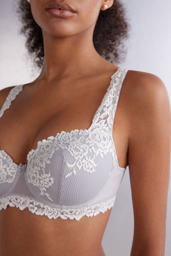 Sujetador Intimissimi Pretty Flowers Sofia Balconette Mujer Gris | VXMRU1753