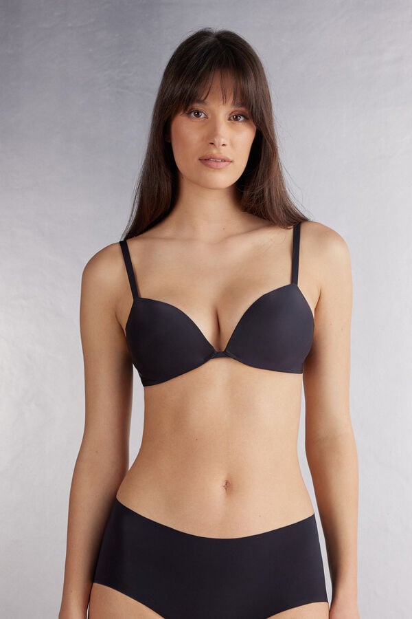 Sujetador Intimissimi Silvia Push-Up Ultralight Microfiber Mujer Negras | YNJPI6753