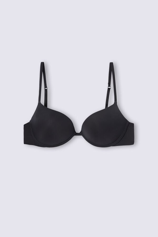 Sujetador Intimissimi Simona Super Push-Up Ultralight Microfiber Mujer Negras | TOBSM9276