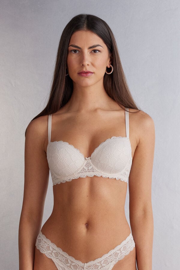 Sujetador Intimissimi Sofia Balconette Lace Mujer Creme Rosas | ZIFAT0763