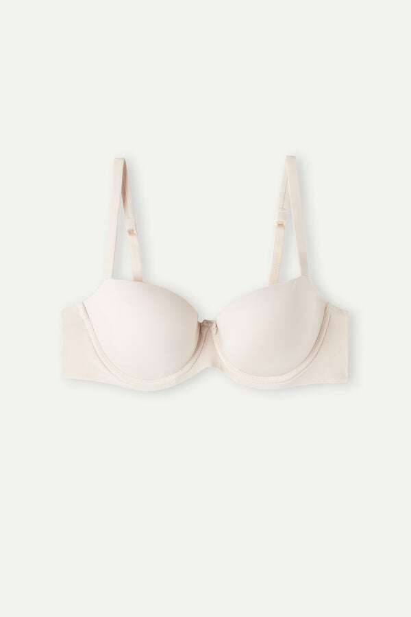 Sujetador Intimissimi Sofia Natural Lift Balconette Ultralight Microfiber Mujer Creme Rosas | EODKV2064