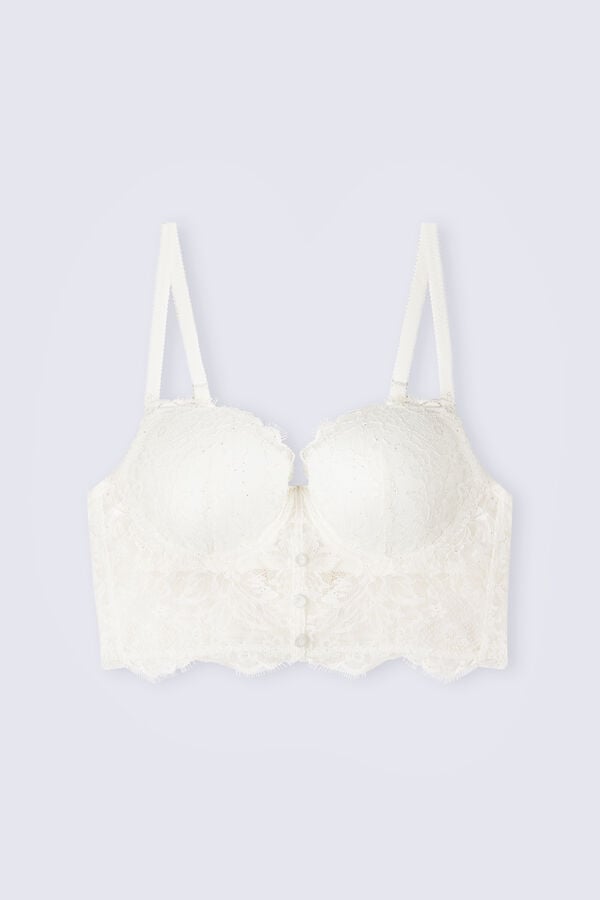 Sujetador Intimissimi The Most Romantic Season Sofia Bustier Balconette Mujer Blancas | RFKAL4095